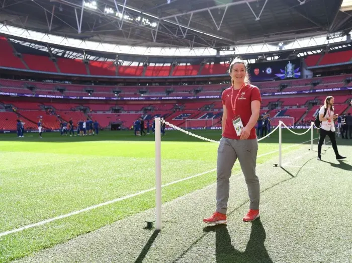 Framed Print : Emma Mitchell Prepares for FA Cup Final: Arsenal Women vs Chelsea Ladies Framed Print : Emma Mitchell Prepares for FA Cup Final: Arsenal Women vs Chelsea Ladies