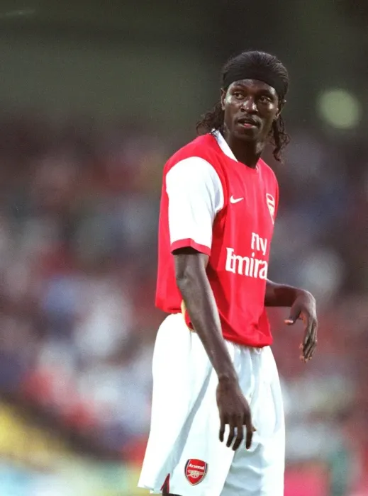 Framed Print : Emmanuel Adebayor in Action: Arsenal's 2-1 Pre-Season Victory over SV Mattersburg