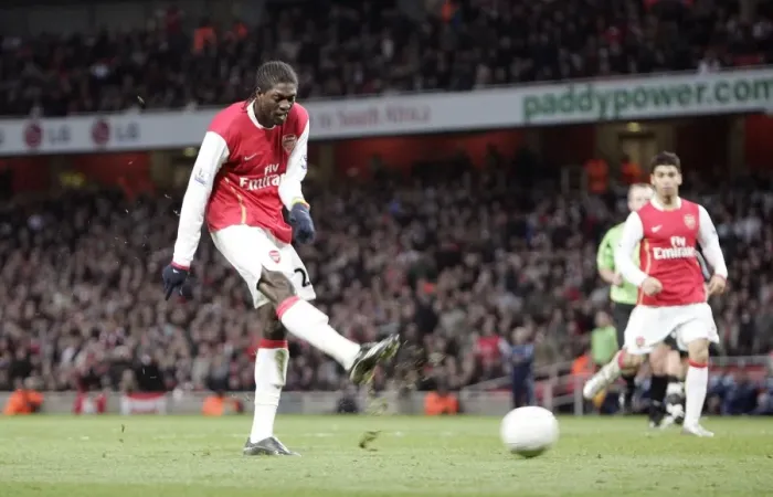 Framed Print : Emmanuel Adebayor's Brace: Arsenal Crushes Newcastle United 3-0 in FA Cup