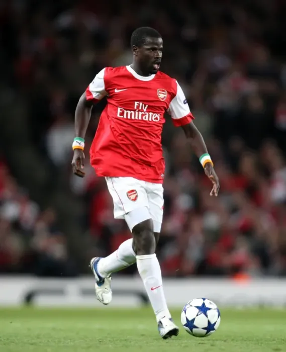 Framed Print : Emmanuel Eboue (Arsenal). Arsenal 5: 1 Shaktar Donetsk. UEFA Champions League