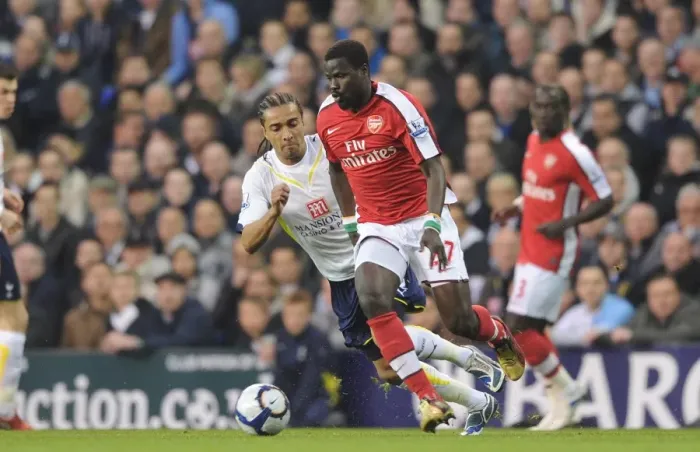 Framed Print : Emmanuel Eboue (Arsenal) Benoit Assou-Ekotto (Tottenham). Tottenham Hotspur 2: 1 Arsenal Framed Print : Emmanuel Eboue (Arsenal) Benoit Assou-Ekotto (Tottenham). Tottenham Hotspur 2: 1 Arsenal