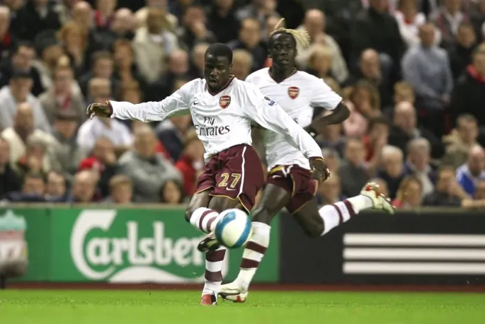 Framed Print : Emmanuel Eboue and Bacary Sagna (Arsenal) Framed Print : Emmanuel Eboue and Bacary Sagna (Arsenal)