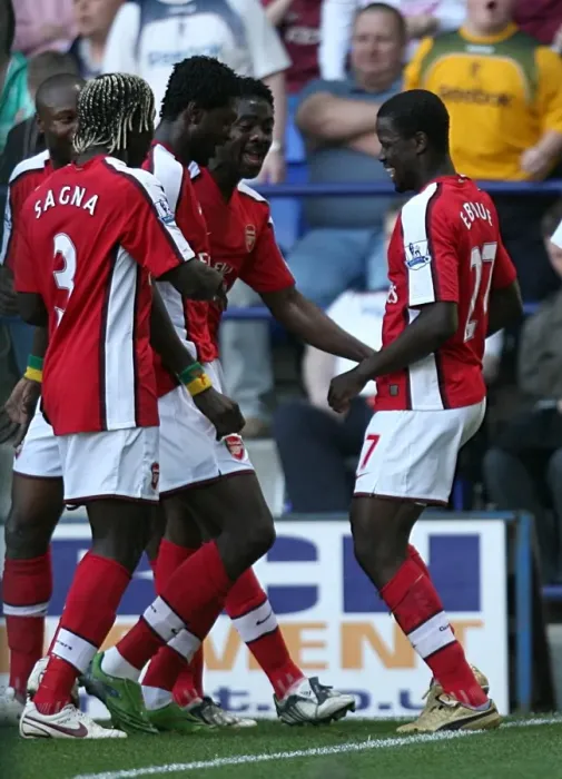 Framed Print : Emmanuel Eboue's Equalizer: Bolton Wanderers vs. Arsenal, Barclays Premier League, 2008-09