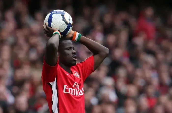 Framed Print : Emmanuel Eboue's Triumph: Arsenal 3-1 Birmingham City, Barclays Premier League, October 17, 2009