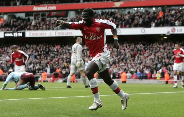 Framed Print : Emmanuel Eboue's Triumph: Arsenal's Thrilling Third Goal vs Burnley in FA Cup 5th Round