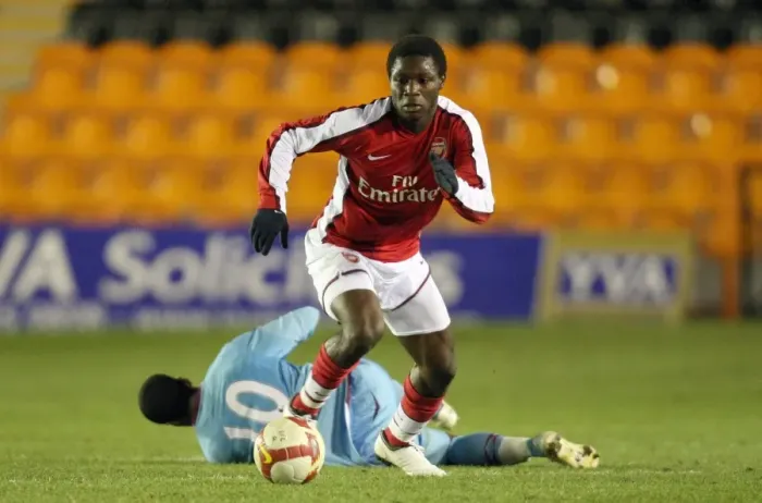 Framed Print : Emmanuel Frimpong (Arsenal) Ahmed Abdulla (West Ham)