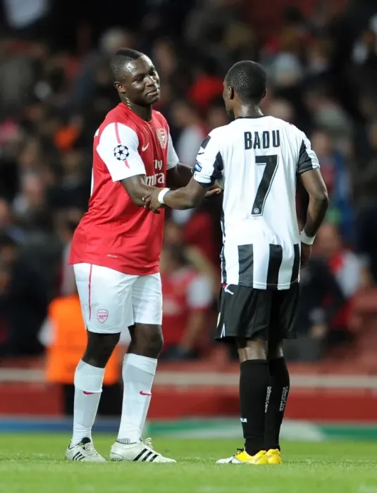 Framed Print : Emmanuel Frimpong (Arsenal) Emmannuel Agyemang-Badu (Udinese). Arsenal 1: 0 Udinese