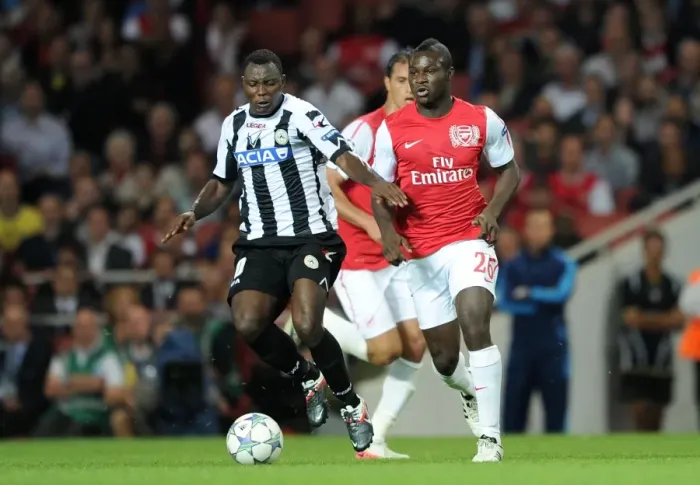 Framed Print : Emmanuel Frimpong (Arsenal) Kwadwo Asamoah (Udinese). Arsenal 1: 0 Udinese Framed Print : Emmanuel Frimpong (Arsenal) Kwadwo Asamoah (Udinese). Arsenal 1: 0 Udinese