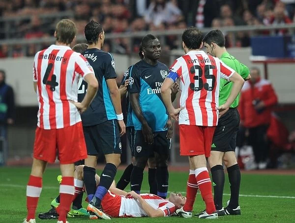 Emmanuel Frimpong Booked in Olympiacos vs. Arsenal UEFA Champions League Clash (December 2011)
