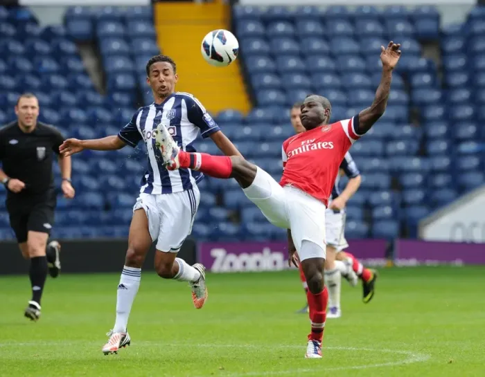 Framed Print : Emmanuel Frimpong vs Mani O Sullivan: Intense Battle in Arsenal U21 vs West Bromwich Albion U21 (2012-13) Framed Print : Emmanuel Frimpong vs Mani O Sullivan: Intense Battle in Arsenal U21 vs West Bromwich Albion U21 (2012-13)