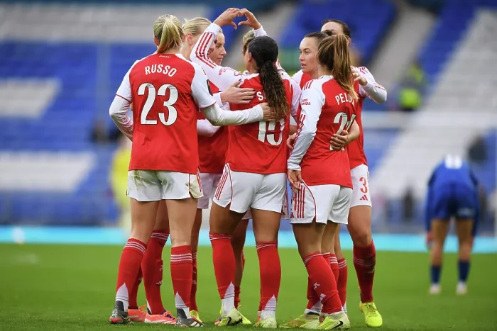 Framed Print : Everton v Arsenal - Barclays Women's Super League Everton v Arsenal - Barclays Women's Super League