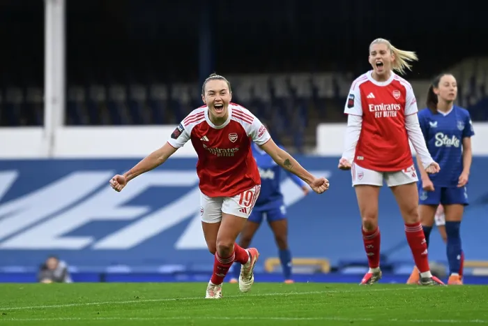 Framed Print : Everton v Arsenal - Barclays Women's Super League Everton v Arsenal - Barclays Women's Super League