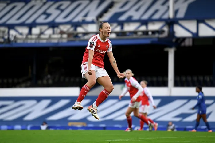 Framed Print : Everton v Arsenal - Barclays Women's Super League Everton v Arsenal - Barclays Women's Super League