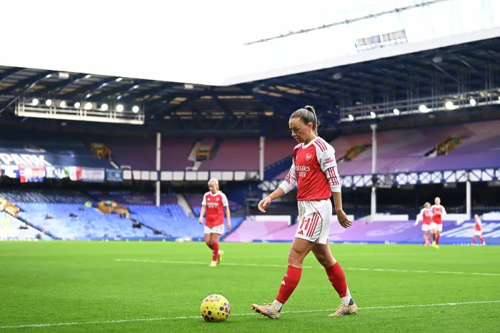 Framed Print : Everton v Arsenal - Barclays Women's Super League Everton v Arsenal - Barclays Women's Super League