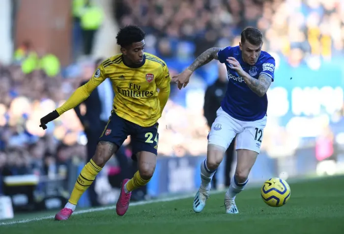 Framed Print : Everton vs. Arsenal: Nelson vs. Digne Clash in Premier League Showdown Framed Print : Everton vs. Arsenal: Nelson vs. Digne Clash in Premier League Showdown