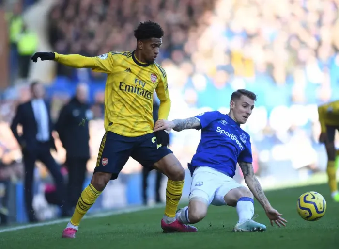 Framed Print : Everton vs Arsenal: Nelson vs Digne Clash in Premier League Showdown