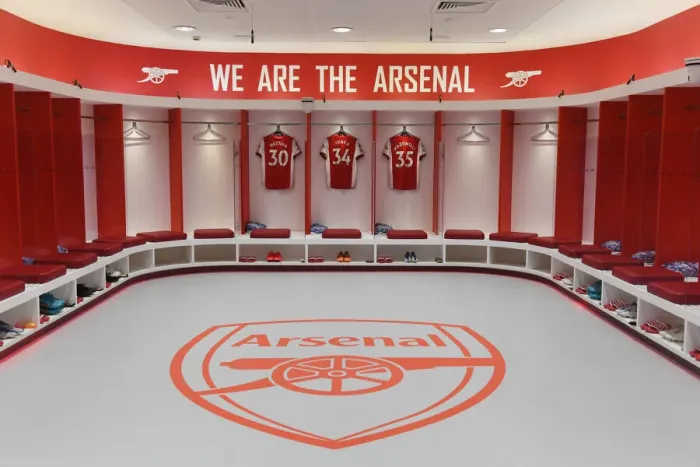 Framed Print : Exclusive Look: Arsenal Changing Room Before Arsenal vs Leeds United - Premier League 2021-22
