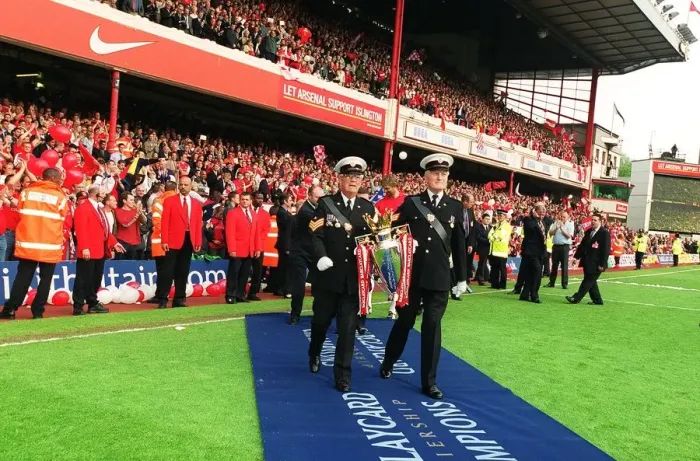 Framed Print : The F. A. Barclaycard Premiership Trophy is brought onto the pitch for the presentation