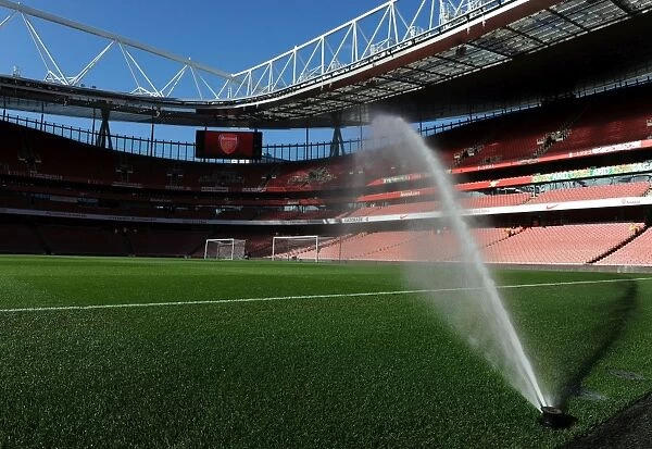 FA Cup 2013-14: Arsenal vs Liverpool - Pitch Prepared for Battle at Emirates Stadium