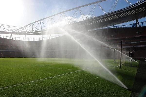 FA Cup Fifth Round: Arsenal vs Liverpool - Pitch Preparation at Emirates Stadium, London