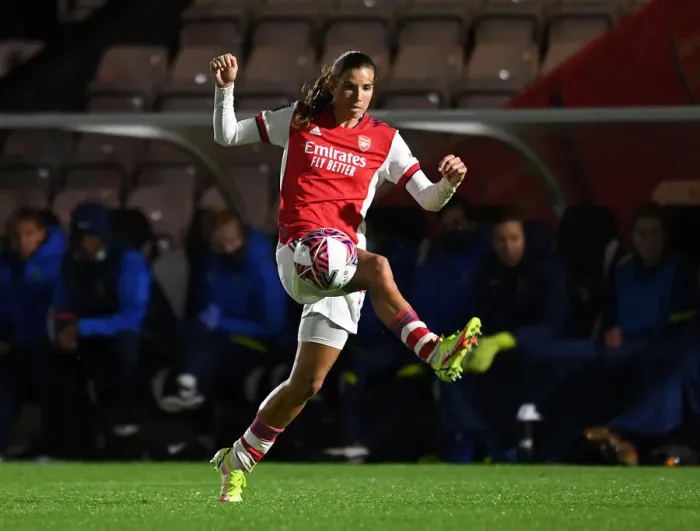 Framed Print : FA Cup Quarterfinals: Tobin Heath and Arsenal Women Battle Tottenham Hotspur Women