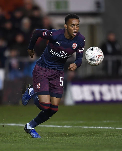 FA Cup Third Round: Joe Willock of Arsenal in Action against Blackpool