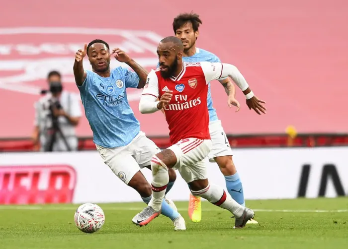 Framed Print : FA Cup Semi-Final Showdown: Lacazette vs. Sterling at Wembley - Arsenal vs. Manchester City Framed Print : FA Cup Semi-Final Showdown: Lacazette vs. Sterling at Wembley - Arsenal vs. Manchester City