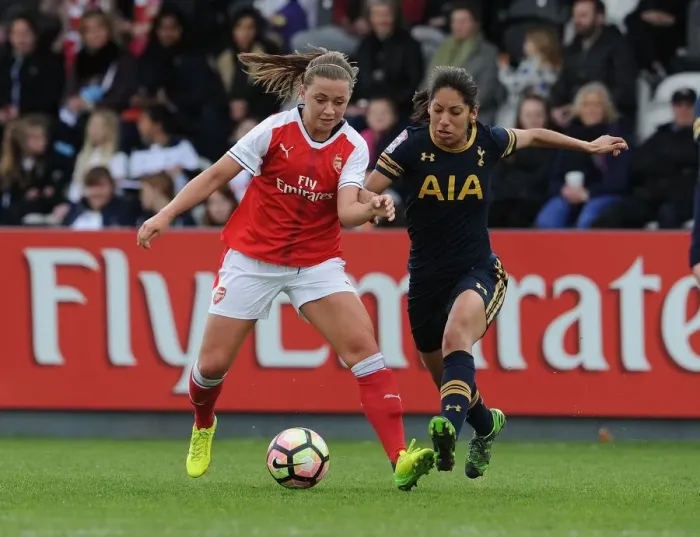 Framed Print : FA Cup Showdown: McCabe vs. Soobadoo - Arsenal Ladies vs. Tottenham Hotspur Ladies