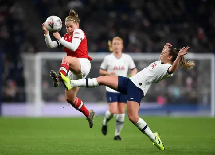 Framed Print : FA Womens Super League: A Riveting Showdown Between Arsenal's Kim Little and Tottenham's Anna Filbey Framed Print : FA Womens Super League: A Riveting Showdown Between Arsenal's Kim Little and Tottenham's Anna Filbey
