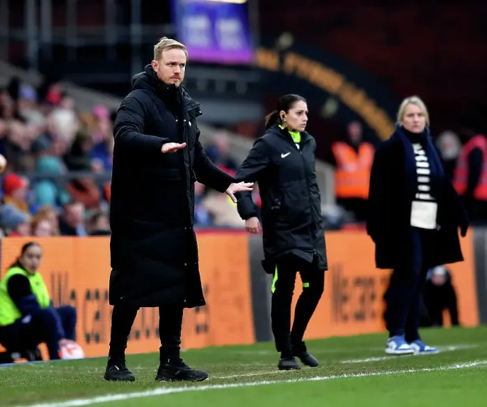Framed Print : FA WSL Cup Final: Arsenal Women vs Chelsea Women - Jonas Eidevall's Showdown at Selhurst Park