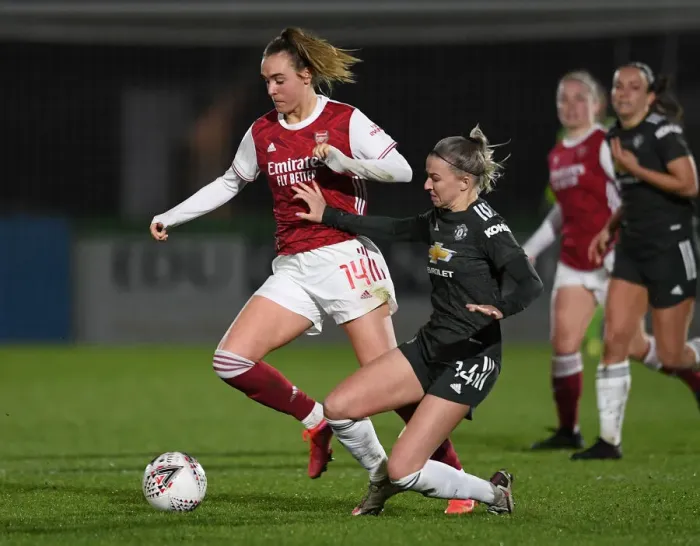 Framed Print : FA WSL Showdown: Arsenal vs Manchester United in Empty Stands (2020-21) Framed Print : FA WSL Showdown: Arsenal vs Manchester United in Empty Stands (2020-21)