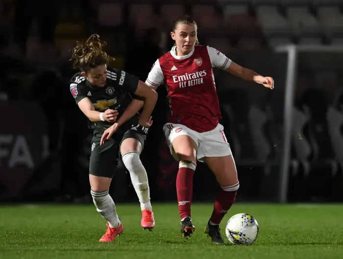 Framed Print : FA WSL Showdown: Arsenal vs Manchester United in Empty Stands (2020-21)