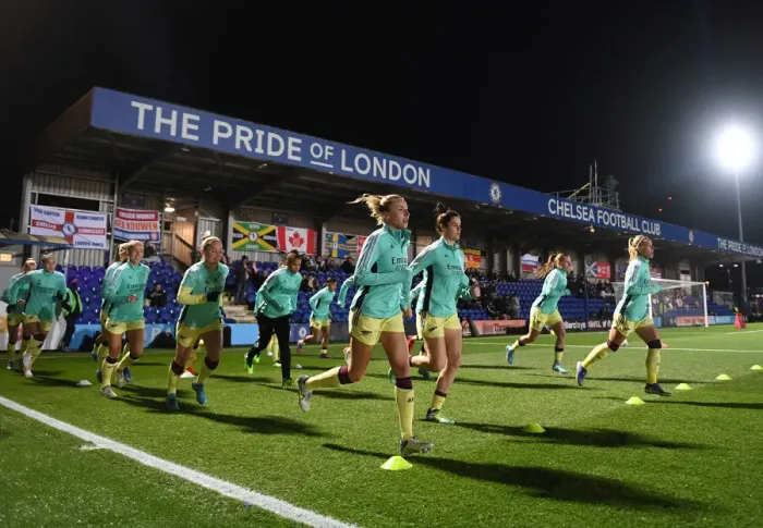 Framed Print : FA WSL Showdown: Arsenal Women vs. Chelsea Women at Kingsmeadow