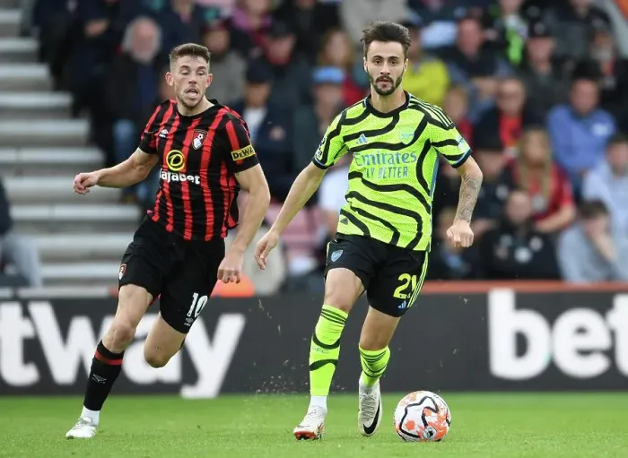Framed Print : Fabio Vieira Fends Off Ryan Christie: AFC Bournemouth vs Arsenal FC, Premier League 2023-24 Framed Print : Fabio Vieira Fends Off Ryan Christie: AFC Bournemouth vs Arsenal FC, Premier League 2023-24