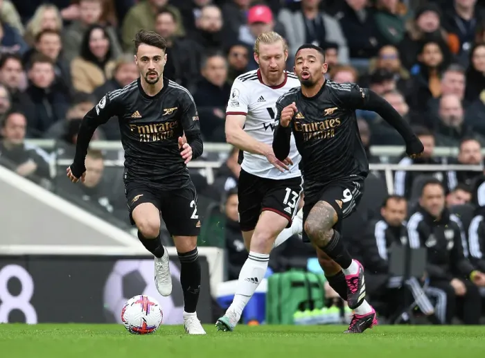 Framed Print : Fabio Vieira and Gabriel Jesus: A Moment from Arsenal's Victory at Fulham, Premier League 2022-23 Framed Print : Fabio Vieira and Gabriel Jesus: A Moment from Arsenal's Victory at Fulham, Premier League 2022-23