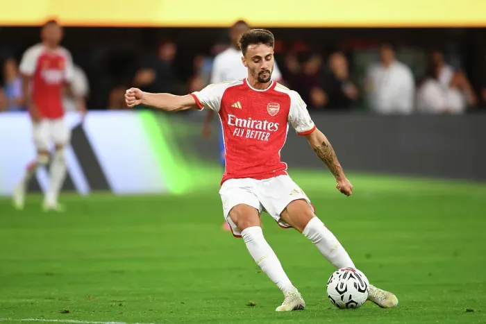 Framed Print : Fabio Vieira's Five-Goal Blitz: Arsenal's Thrilling Victory Over FC Barcelona (2023-24 Pre-Season Friendly)