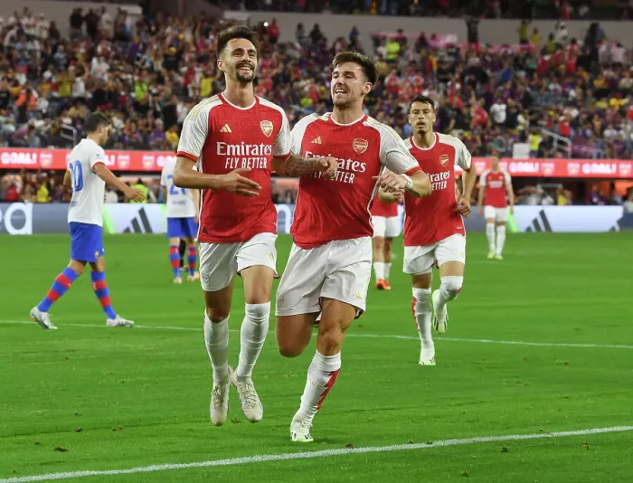 Framed Print : Fabio Vieira's Five-Goal Blitz: Arsenal's Epic Comeback Against FC Barcelona (2023-24 Pre-Season Friendly)