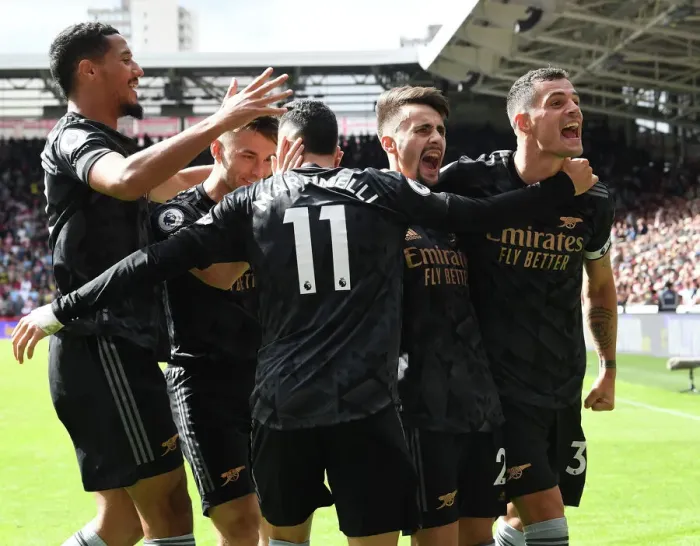 Framed Print : Fabio Vieira's Hat-Trick: Arsenal Clinch Win Against Brentford