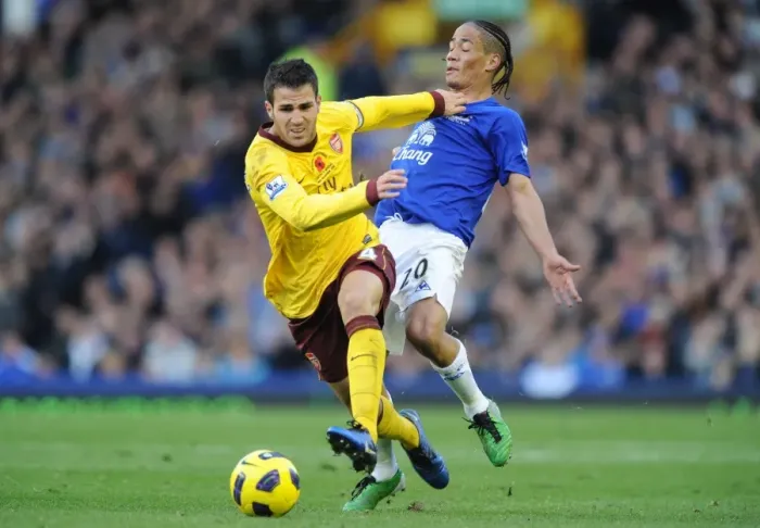 Framed Print : Fabregas and Pienaar Clash: Arsenal's Victory Over Everton in the Premier League, 2010 Framed Print : Fabregas and Pienaar Clash: Arsenal's Victory Over Everton in the Premier League, 2010