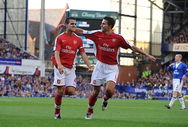 Fabregas and van Persie: Unstoppable Duo - 4th Goal in Arsenal's 6-1 Victory over Everton, August 2009