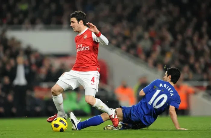 Framed Print : Fabregas vs Arteta: Arsenal's Edge in Intense Rivalry - Arsenal FC 2-1 Everton, Premier League, Emirates Stadium (2011) Framed Print : Fabregas vs Arteta: Arsenal's Edge in Intense Rivalry - Arsenal FC 2-1 Everton, Premier League, Emirates Stadium (2011)