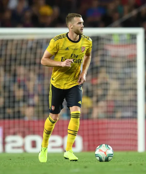 Framed Print : FC Barcelona vs. Arsenal: Calum Chambers at the Nou Camp (2019-20 Pre-Season Friendly)