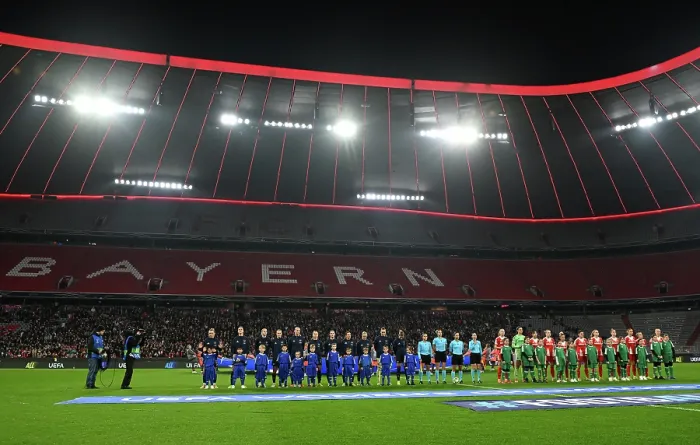 Framed Print : FC Bayern Munchen v Arsenal FC - UEFA Women's Champions League 2025 / 26 League Phase MD3 FC Bayern München v Arsenal FC - UEFA Women's Champions League 2025 / 26 League