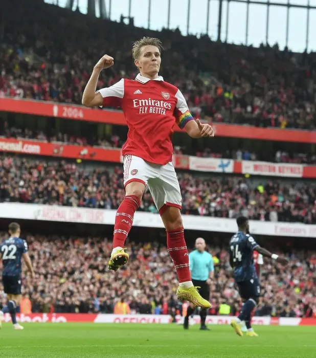 Framed Print : Five-Goal Blitz: Martin Odegaard's Brace in Arsenal's Rampage Against Nottingham Forest (2022-23) Framed Print : Five-Goal Blitz: Martin Odegaard's Brace in Arsenal's Rampage Against Nottingham Forest (2022-23)