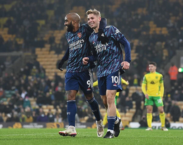Five-Star Arsenal: Emile Smith Rowe and Alexandre Lacazette Celebrate Goals Against Norwich City