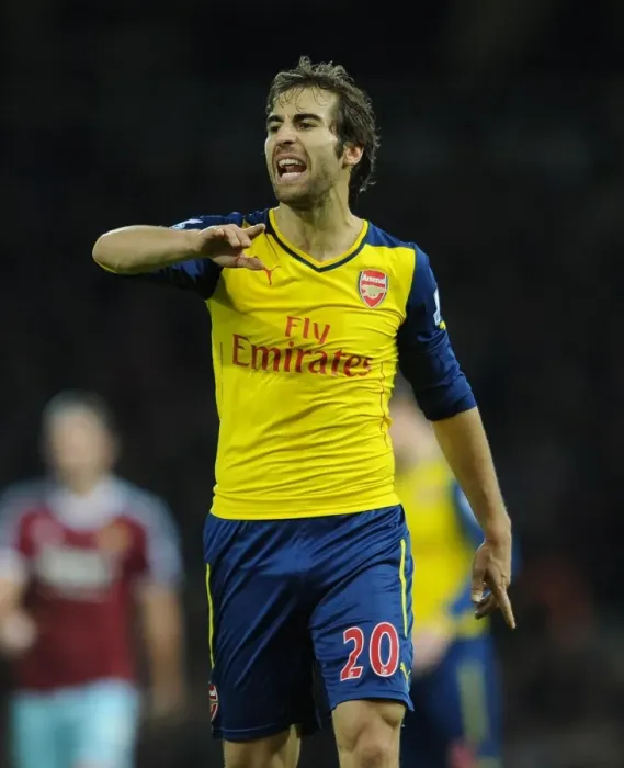 Framed Print : Flamini in Action: West Ham vs. Arsenal, Premier League 2014-15