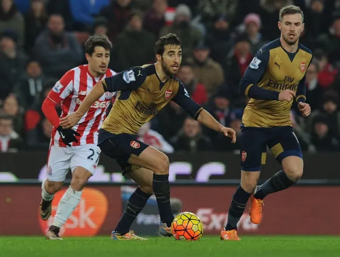 Framed Print : Flamini and Ramsey in Action: Arsenal vs. Stoke City, Premier League 2015-16 Framed Print : Flamini and Ramsey in Action: Arsenal vs. Stoke City, Premier League 2015-16