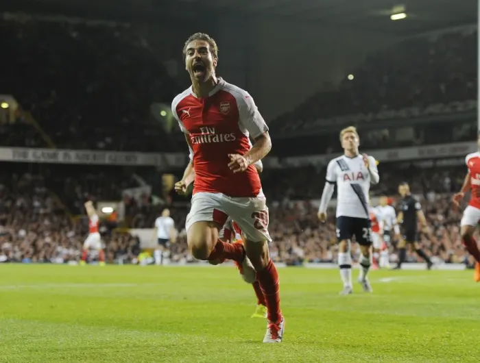 Framed Print : Flamini Scores the Decisive Goal: Arsenal Defeats Tottenham in Capital One Cup Showdown