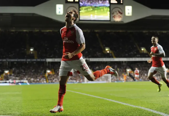 Framed Print : Flamini Scores the Winner: Arsenal Triumphs over Tottenham in Capital One Cup Showdown
