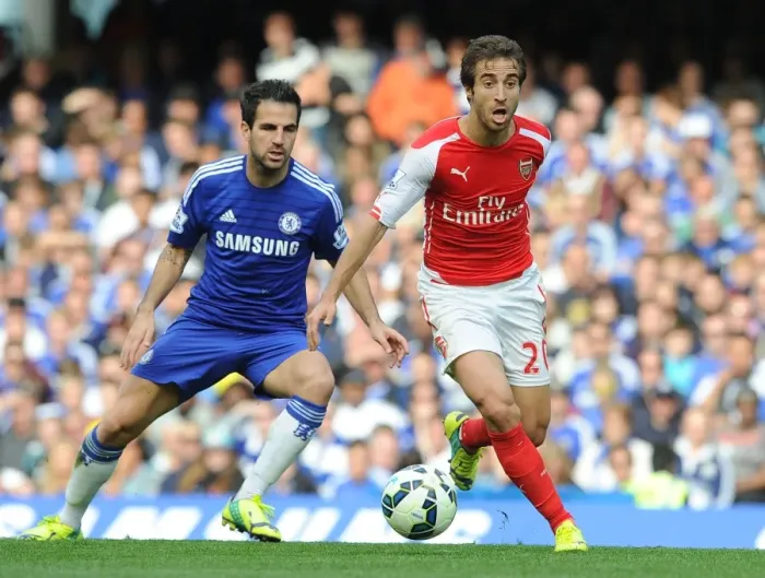 Framed Print : Flamini vs. Fabregas: The Epic Rivalry Returns - Chelsea vs. Arsenal, Premier League 2014-15